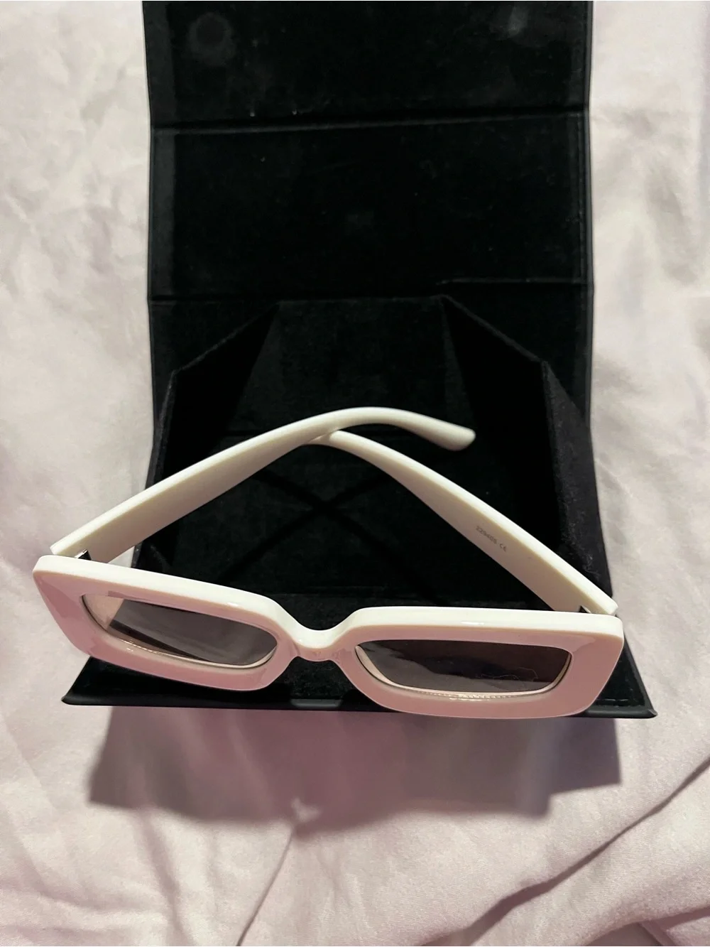 Cream Rectangular Women's Sunglasses - Unbranded